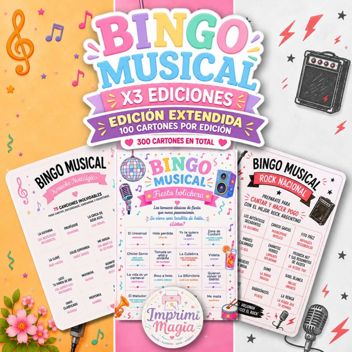 Bingo card from 3-Edition Combo · Extended edition — 100 cards