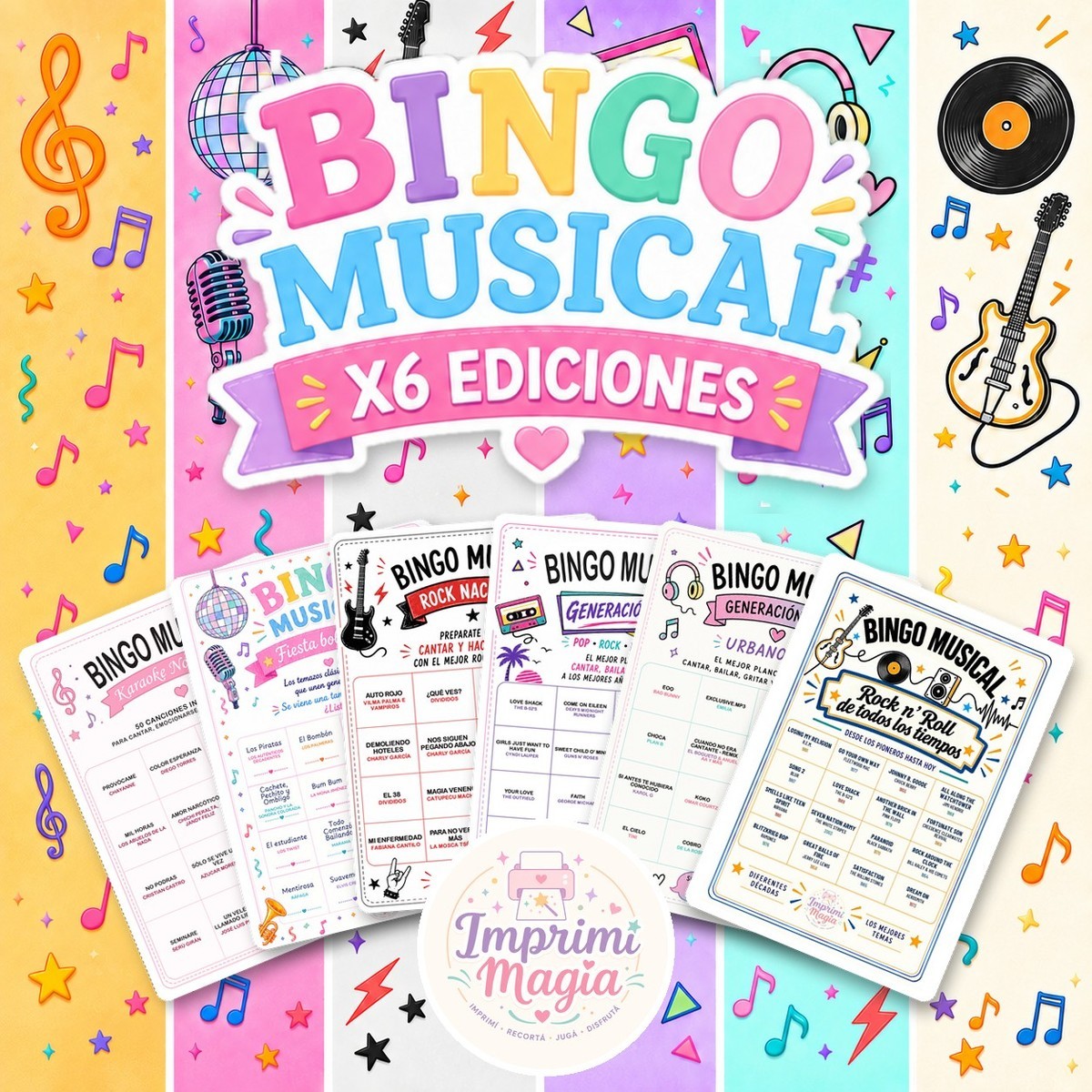 Cartón del Combo x6 Ediciones · 30 cartones