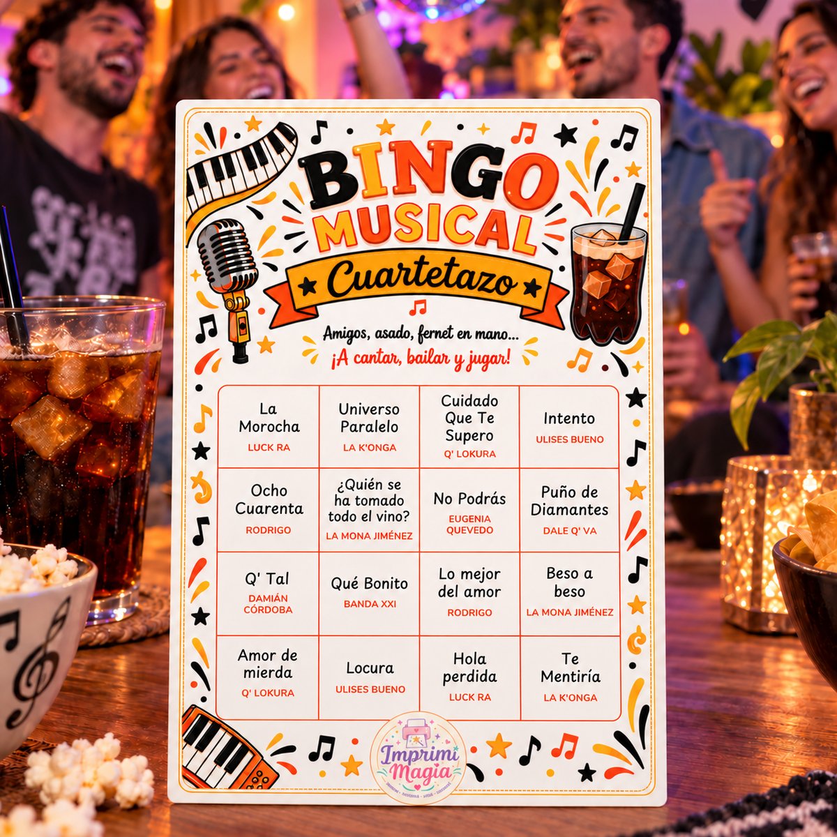 Bingo card from Cuartetazo · 30 cards