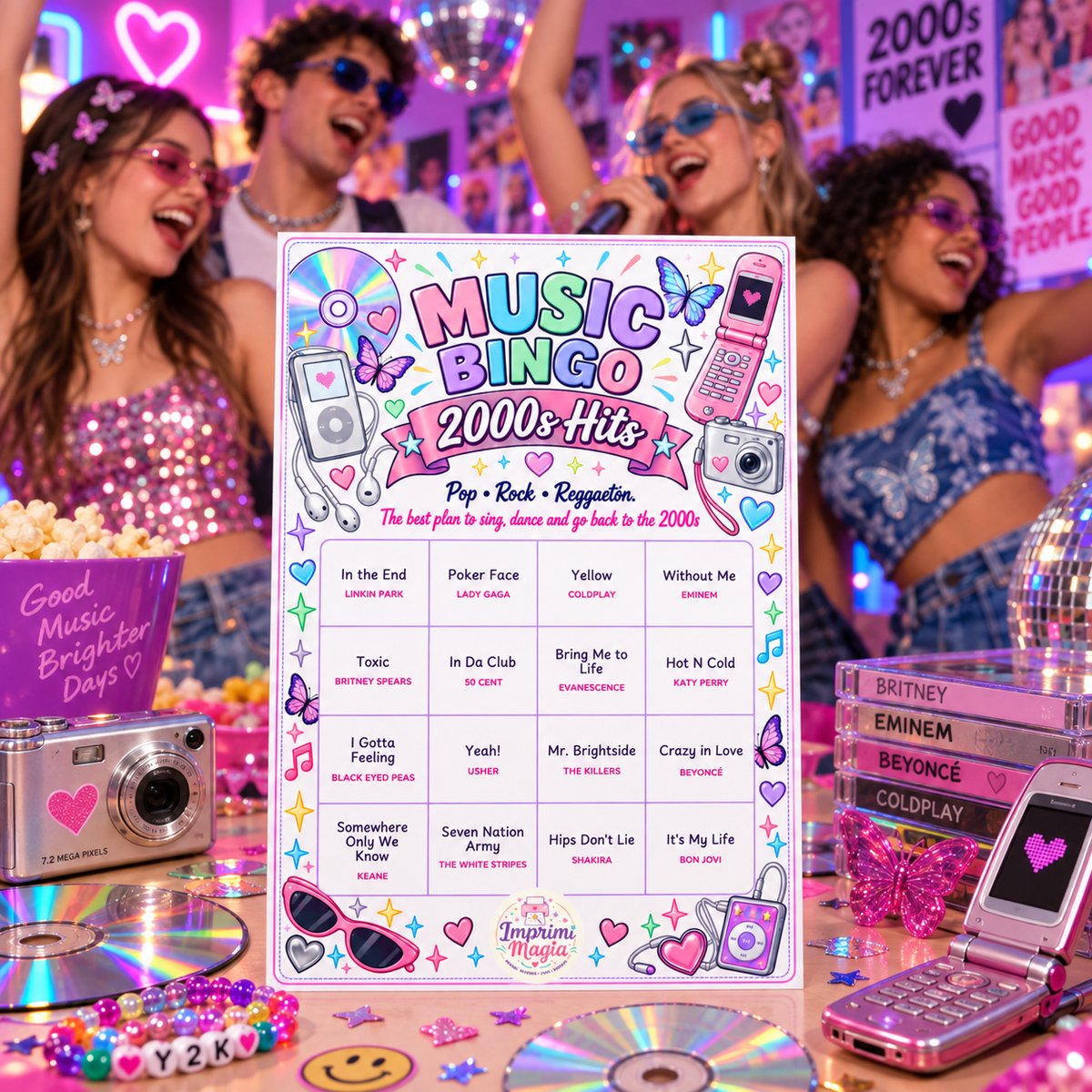 Bingo card from 2000s Hits · 30 cards