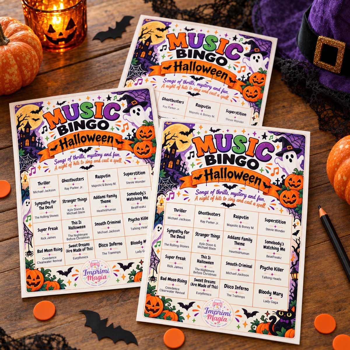 Photo 2 of Halloween Music Bingo · 50 cards