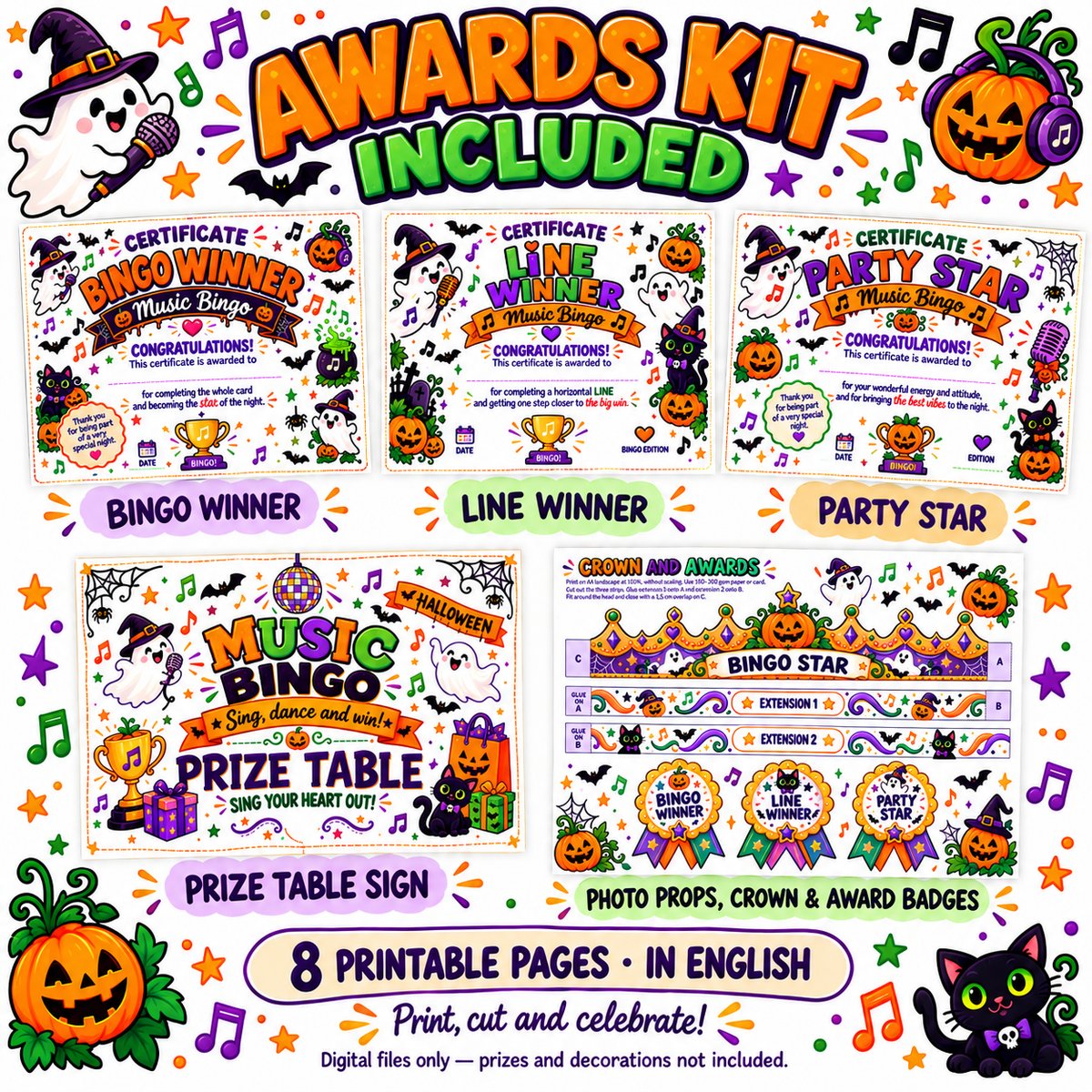Photo 7 of Halloween Music Bingo · 50 cards